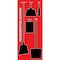 5S Supplies 5S Housekeeping Shadow Board Broom Station Version 12 - Red Board / Black Shadows  With Broom HSB-V12-RED-KIT - alternate 1